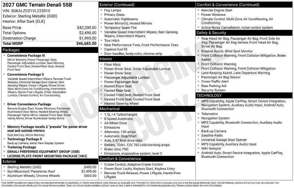 New 2027 GMC Terrain Denali AWD/4WD image 5