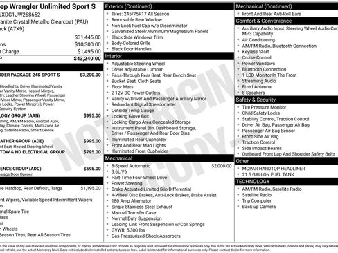 Used 2018 Jeep Wrangler Unlimited Sport S image 46