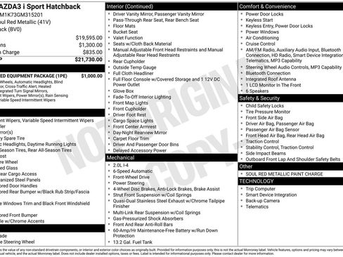 Used 2016 MAZDA MAZDA3 i Sport w/ Preferred Equipment Package FWD image 7