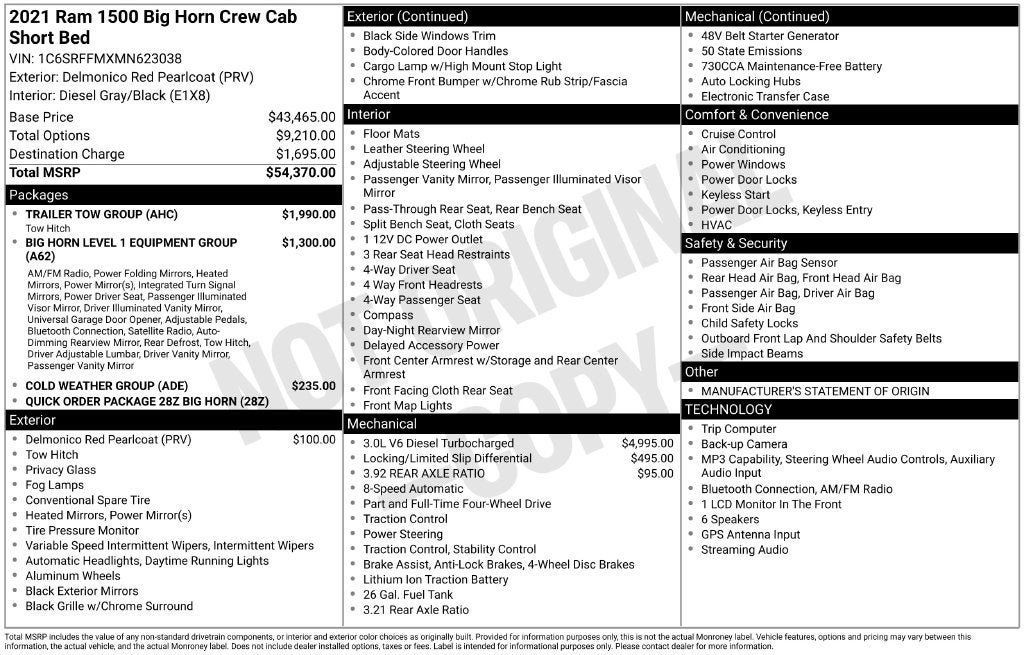 Used 2021 RAM 1500 Big Horn w/ Trailer Tow Group AWD/4WD image 3