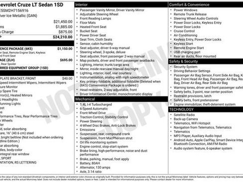 Used 2017 Chevrolet Cruze LT w/ Convenience Package FWD image 2