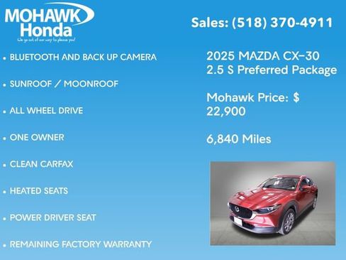 Used 2025 MAZDA CX-30 AWD 2.5 S w/ Preferred Package image 7