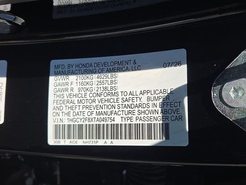 New 2026 Honda Accord Touring image 9
