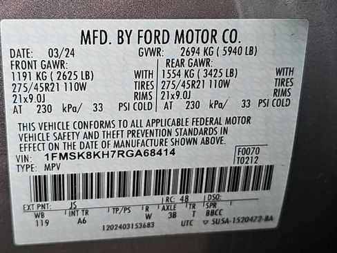 Used 2024 Ford Explorer ST-Line w/ Class IV Trailer Tow Package AWD/4WD image 36