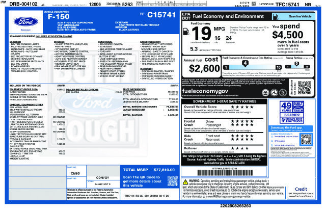 New 2026 Ford F150 Lariat w/ Equipment Group 502A High AWD/4WD image 10