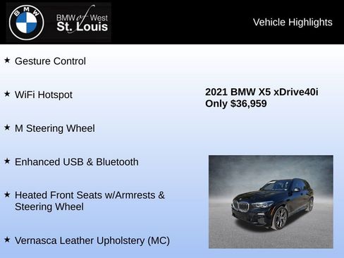 Used 2021 BMW X5 xDrive40i w/ M Sport Package image 31