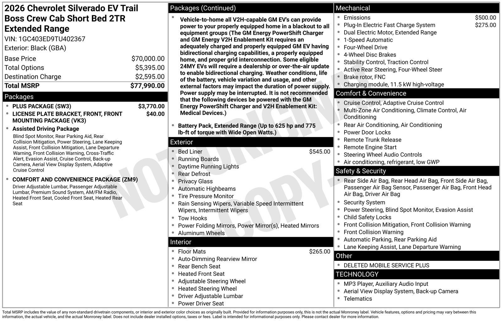 Used 2026 Chevrolet Silverado EV Trail Boss w/ Plus Package AWD/4WD image 8