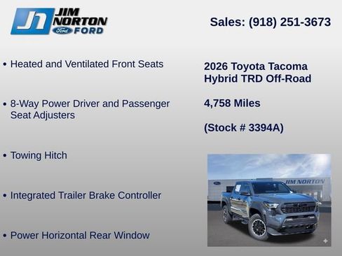 Used 2026 Toyota Tacoma TRD Off-Road w/ TRD Off Road Premium Package AWD/4WD image 32