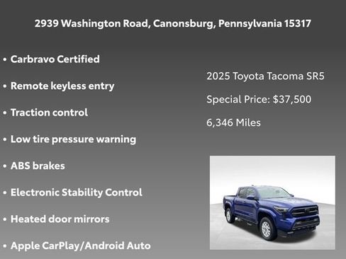 Used 2025 Toyota Tacoma SR5 w/ SR5 Upgrade Package image 5