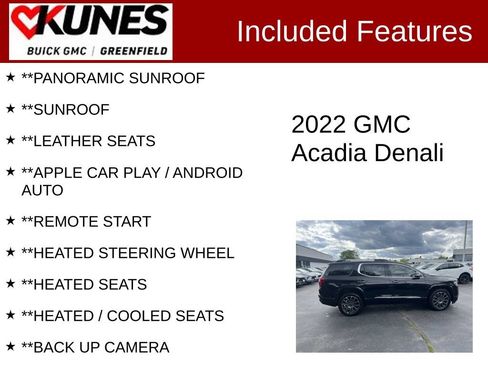 Used 2022 GMC Acadia Denali w/ Black Diamond Edition AWD/4WD image 2