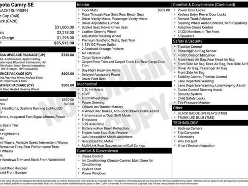 Used 2025 Toyota Camry SE w/ Multimedia Upgrade Package FWD image 13