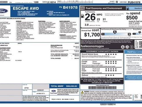 Used 2023 Ford Escape ST-Line Select w/ Tech Pack #1 AWD/4WD image 52