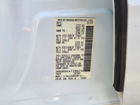 Used 2020 Nissan Frontier SV w/ Midnight Edition Floor Mats image 30