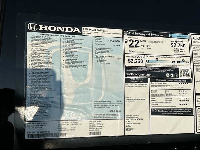 New 2026 Honda Pilot EX-L image 21