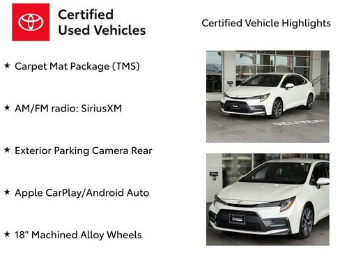 Certified 2021 Toyota Corolla SE w/ Carpet Mat Package (TMS) image 7