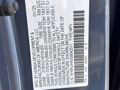 Certified 2025 Honda Odyssey EX-L image 37