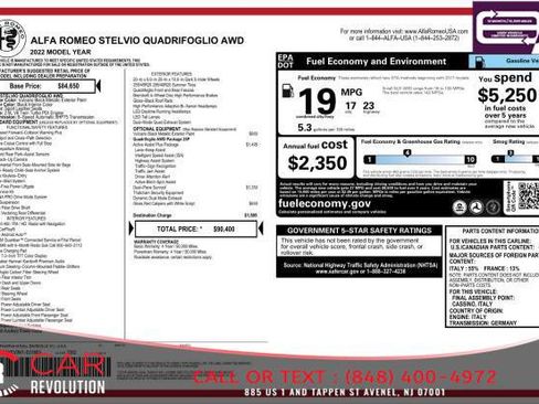 Used 2022 Alfa Romeo Stelvio Quadrifoglio w/ Active Assist Plus Package image 12