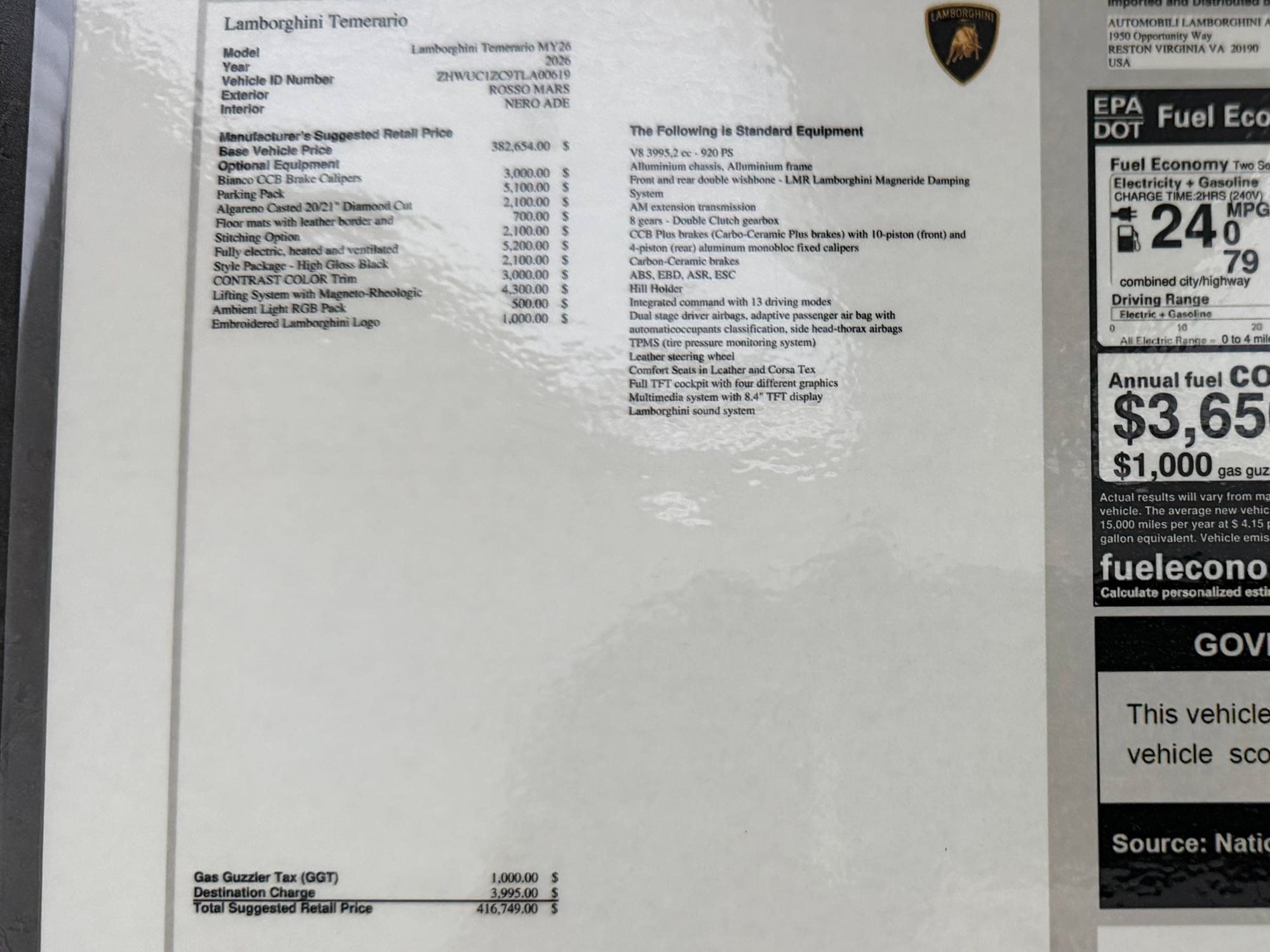 Used 2026 Lamborghini Temerario AWD/4WD image 4