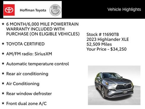 Used 2023 Toyota Highlander XLE AWD/4WD image 8