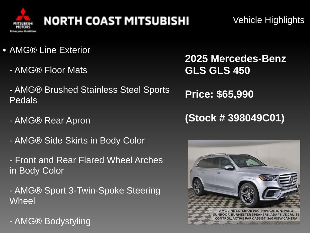 Used 2025 Mercedes-Benz GLS 450 4MATIC w/ AMG Line Exterior image 2