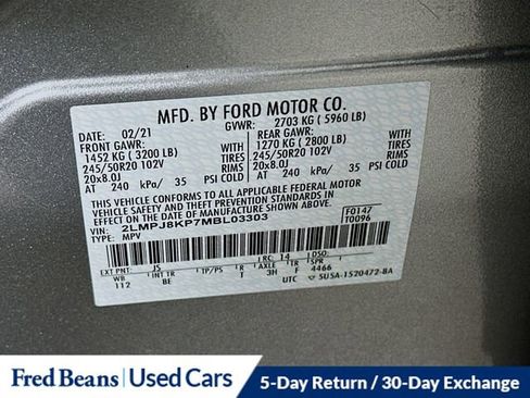 Used 2021 Lincoln Nautilus Reserve w/ Equipment Group 201A image 35