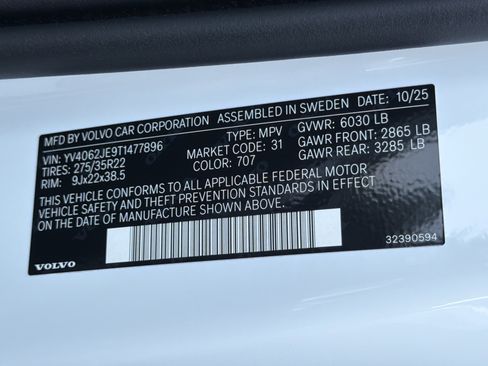 Used 2026 Volvo XC90 B6 Plus w/ Protection Package Premier AWD/4WD image 37