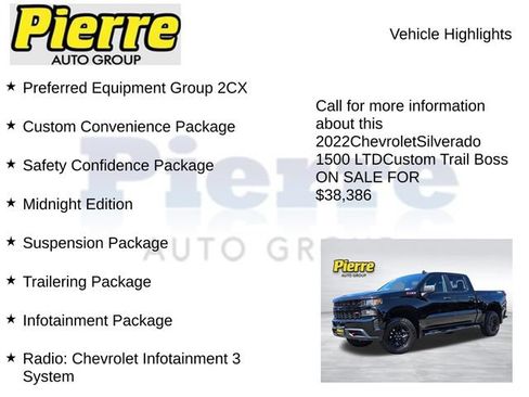 Used 2022 Chevrolet Silverado 1500 Custom Trail Boss w/ Midnight Edition AWD/4WD image 7
