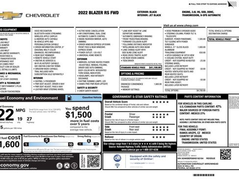 Used 2022 Chevrolet Blazer RS w/ Enhanced Convenience Package image 4