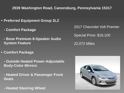 Used 2017 Chevrolet Volt Premier w/ Driver Confidence II Package FWD image 9