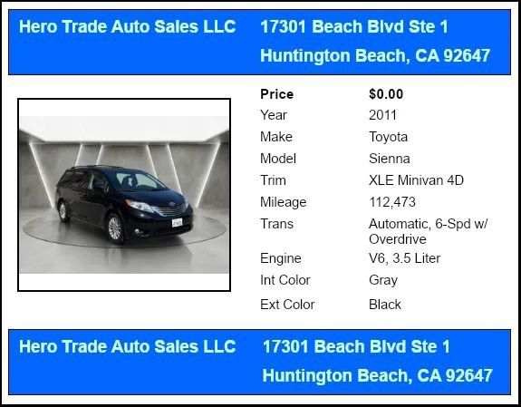 Used 2011 Toyota Sienna XLE w/ Premium Pkg FWD image 9