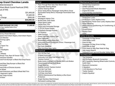 Used 2014 Jeep Grand Cherokee Laredo w/ Quick Order Package 23E AWD/4WD image 2