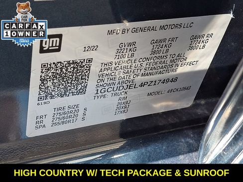 Used 2023 Chevrolet Silverado 1500 High Country w/ Technology Package AWD/4WD image 27