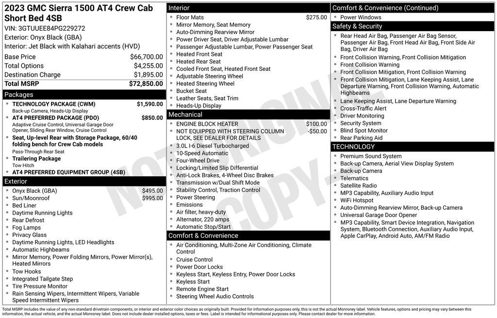 Used 2023 GMC Sierra 1500 AT4 w/ Technology Package AWD/4WD image 5