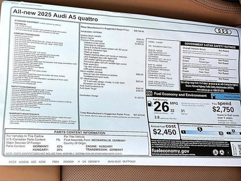 New 2025 Audi A5 2.0T Premium Plus image 14
