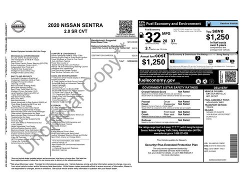 Used 2020 Nissan Sentra SR FWD image 1