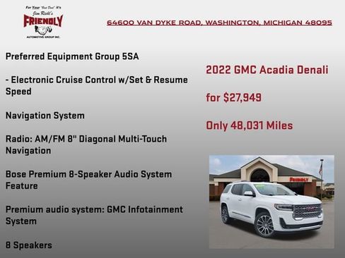 Used 2022 GMC Acadia Denali AWD/4WD image 5