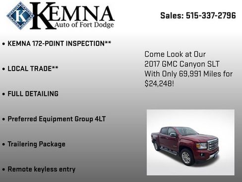 Used 2017 GMC Canyon SLT w/ Trailering Package AWD/4WD image 7