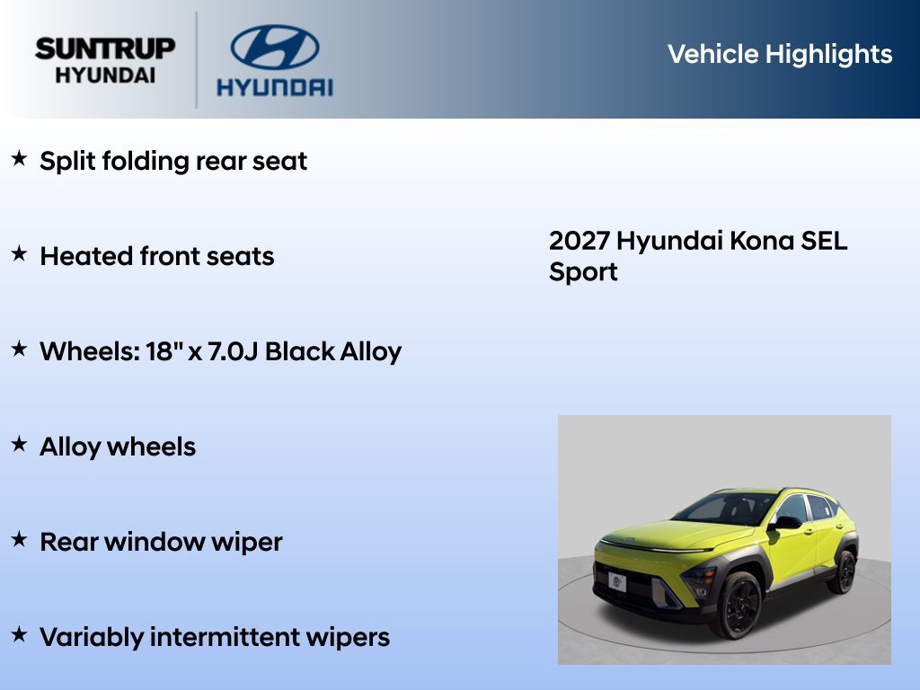 New 2027 Hyundai Kona SEL Sport AWD/4WD image 15