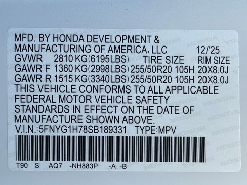 New 2025 Honda Pilot Touring image 20