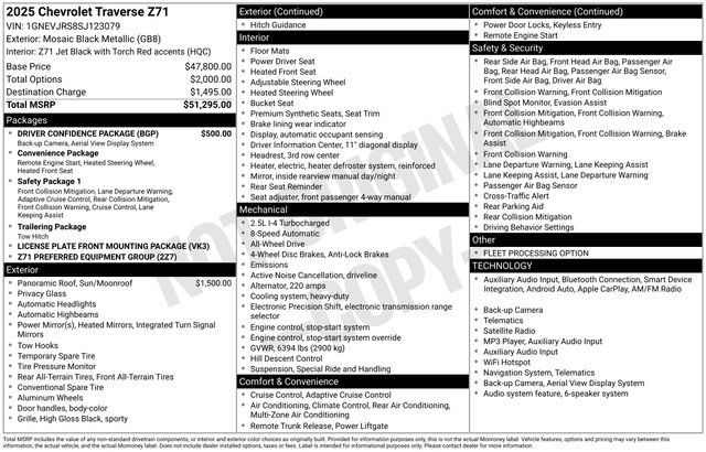 Used 2025 Chevrolet Traverse Z71 w/ Driver Confidence Package AWD/4WD image 36