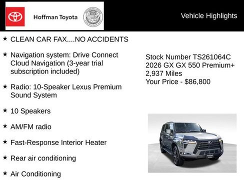 Used 2026 Lexus GX 550 w/ Accessory Package (2T) AWD/4WD image 10