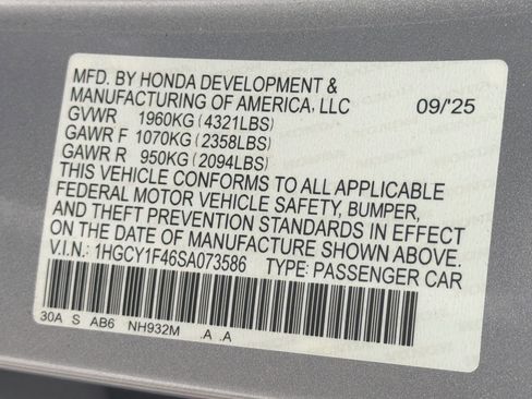 Used 2025 Honda Accord SE image 12