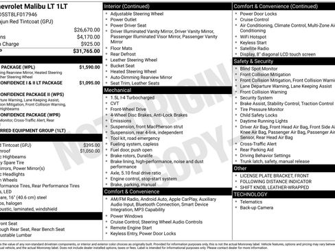 Used 2020 Chevrolet Malibu LT w/ Leather Package FWD image 37