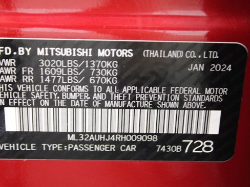 Used 2024 Mitsubishi Mirage ES FWD image 27