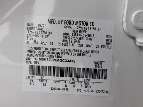 Used 2021 Ford Explorer ST w/ Equipment Group 401A AWD/4WD image 52
