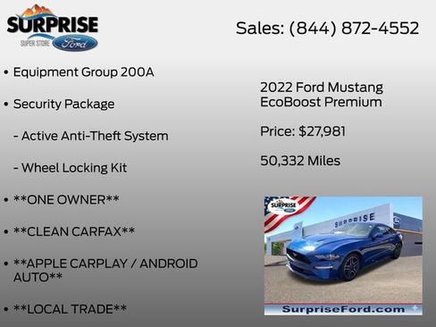 Used 2022 Ford Mustang Premium w/ Security Package RWD image 6