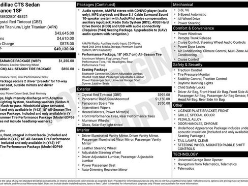 Used 2011 Cadillac CTS Performance w/ CTS Appearance Package image 1