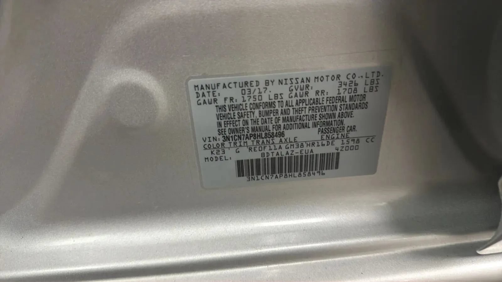 Used 2017 Nissan Versa S Plus FWD image 22