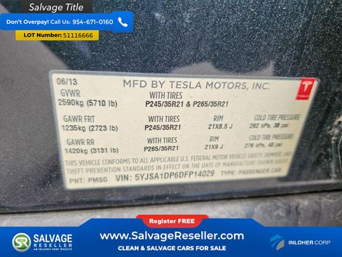 Used 2013 Tesla Model S Performance RWD image 16