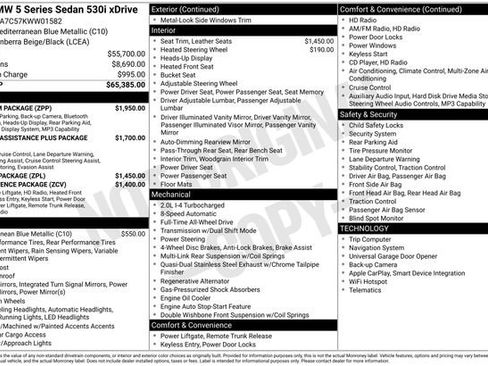 Used 2019 BMW 530i xDrive w/ Premium Package image 48